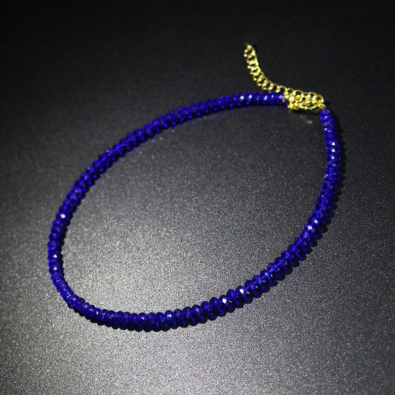 Crystal Beaded Choker Necklace For Women Black Sparkling Collar_voghion.com