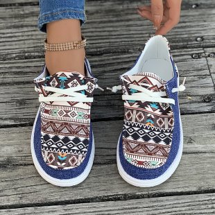 2025 Large Ethnic Style Seri Flat Bottom Casual Women's Spring And Autumn New Breathable Soft Sole Lazy Deep Mouth_voghion.com