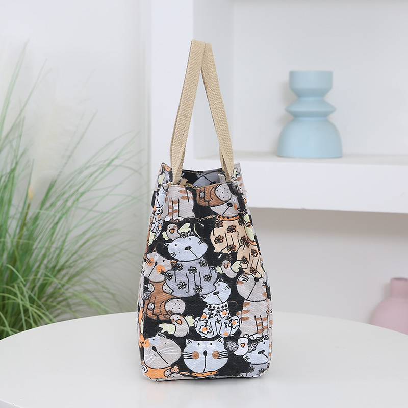 Women's Cartoon Large Capacity Office Lunch Commuter Handbag Tote Small Bag_voghion.com