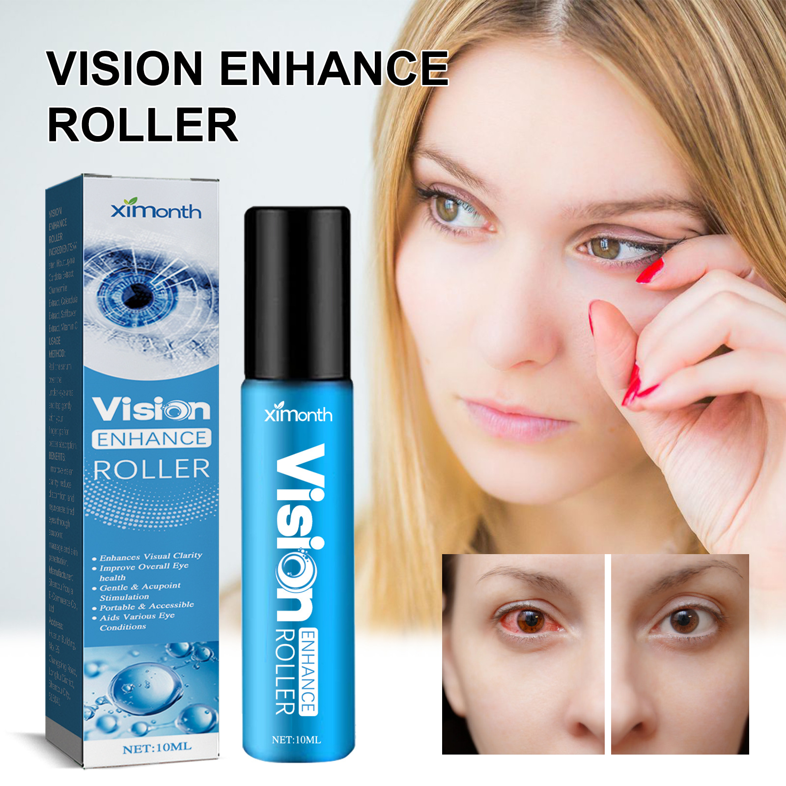 Ximonth Relieving Fatigue and Discomt, Moisturizing Eye Massage Roller_voghion.com