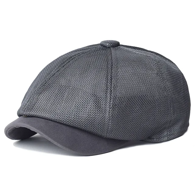 Hot Sale Hot Sale Summer Mesh Breathable Newsboy Casual Outdoor Retro Beret Hats Octagonal hat Fashion Solid Flat Caps_voghion.com