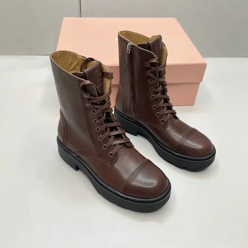 designer booties women womens platform winter shoes black brown boots Fashion Vintage Work Martin Boots_voghion.com