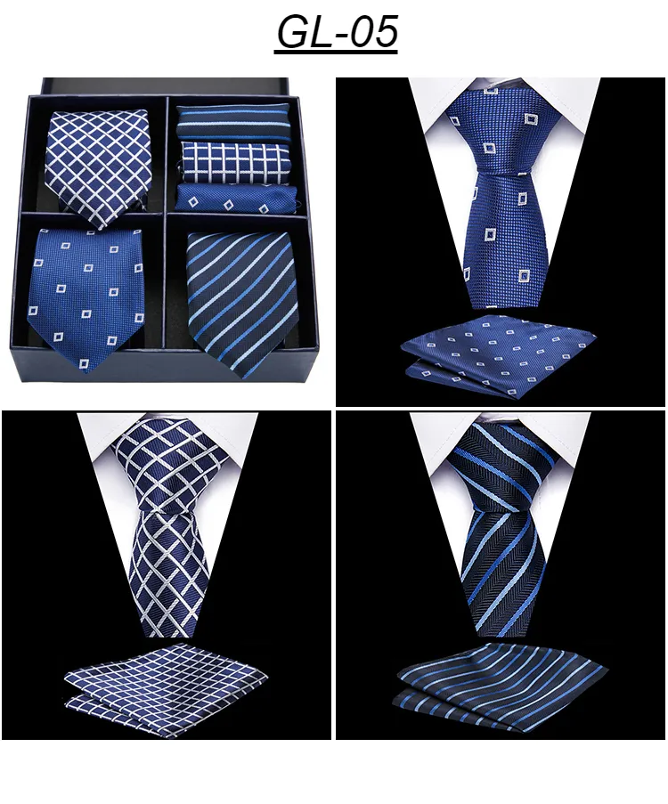Rusetit Miesten Solmiosarja Klassinen 7,5 cm Solmio ja Keltainen Vihreä Musta Paisley Pocket Square Miehille Häät_voghion.com