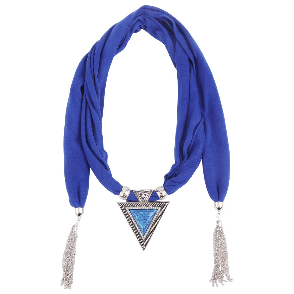 Collier et écharpe à pendentif tricolore en alliage de résine pour femme_voghion.com