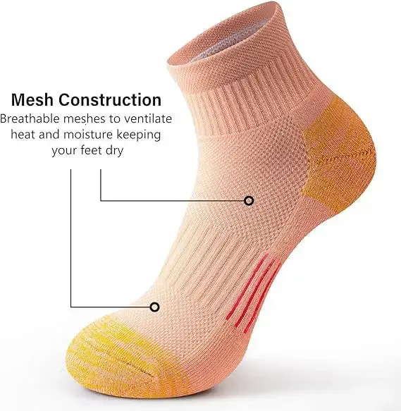 5 paia di calzini sportivi casual a tubo medio di colore unito adatti sia per uomo che per donna in mesh traspirante antiodore e antisudore_voghion.com