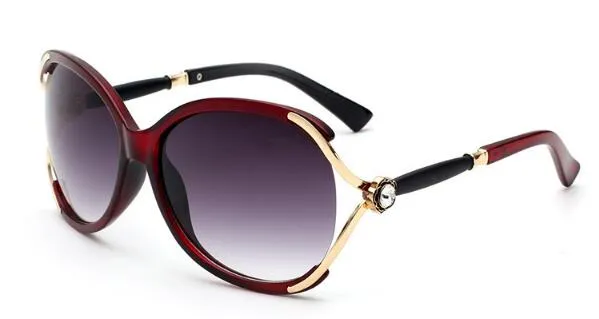 Óculos de sol designer femininos retro pretos moda com estojo_voghion.com