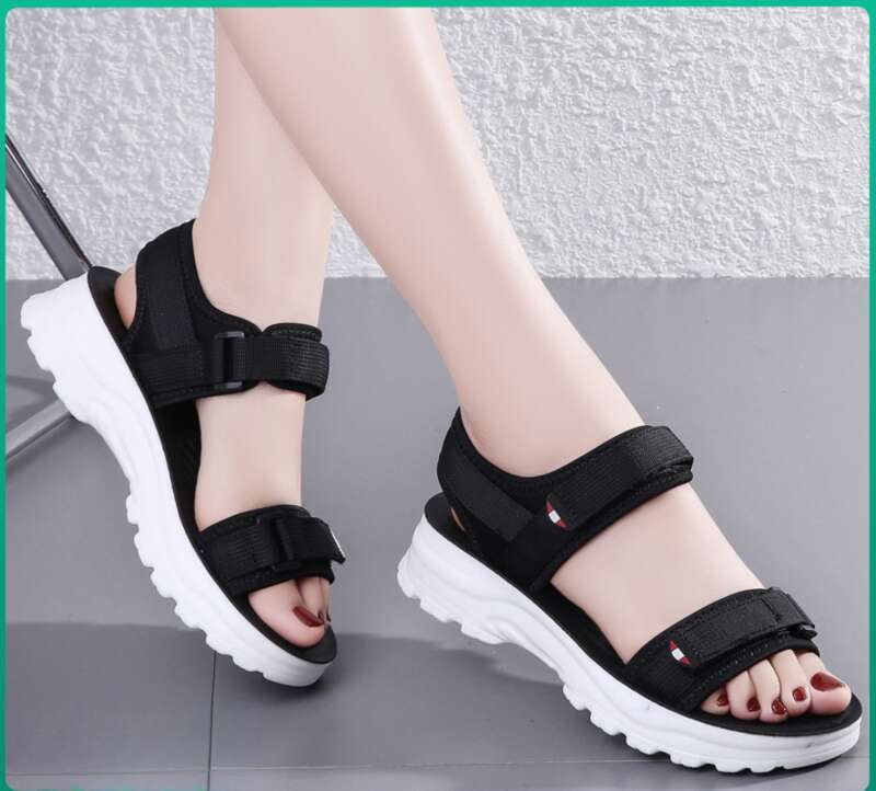 Women's Thick Bottom Sandals, New Network Reddit High Definition Flat Velcro Casual Shoes_voghion.com