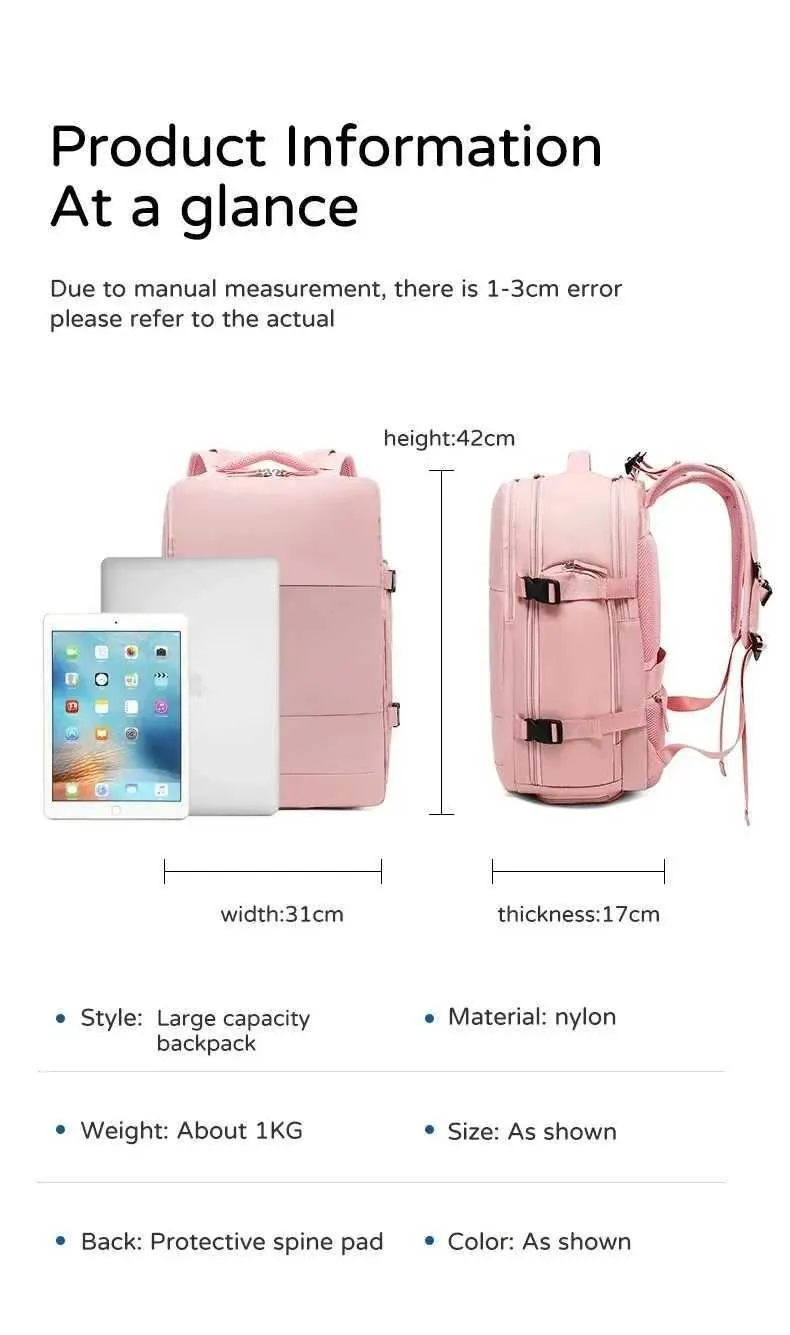 Zaino da viaggio per laptop da 15,6 pollici per ragazze adolescenti, con ricarica USB, zaino da scuola indipendente, zaino da viaggio all'aperto C241116_voghion.com