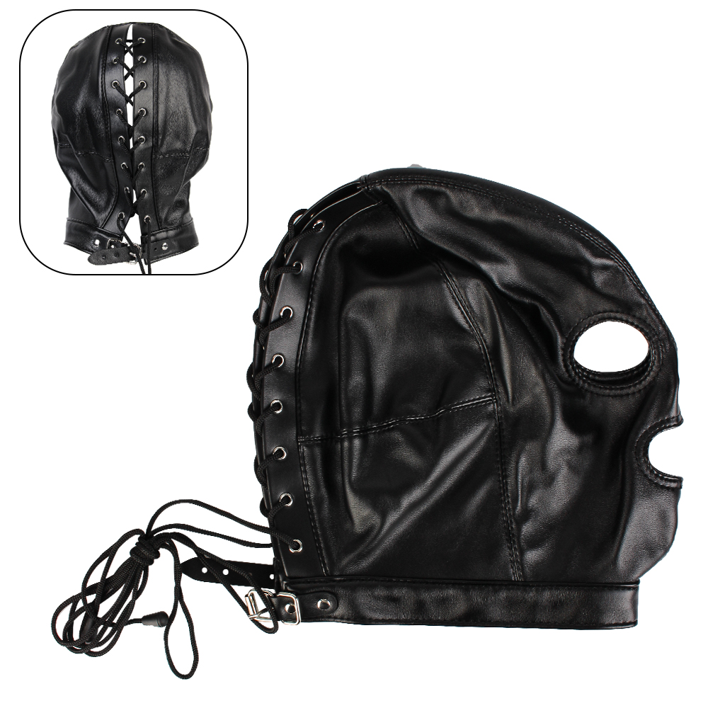 Erotic Hooded Mask For Couples Fetish Leather Headgear Accessory_voghion.com
