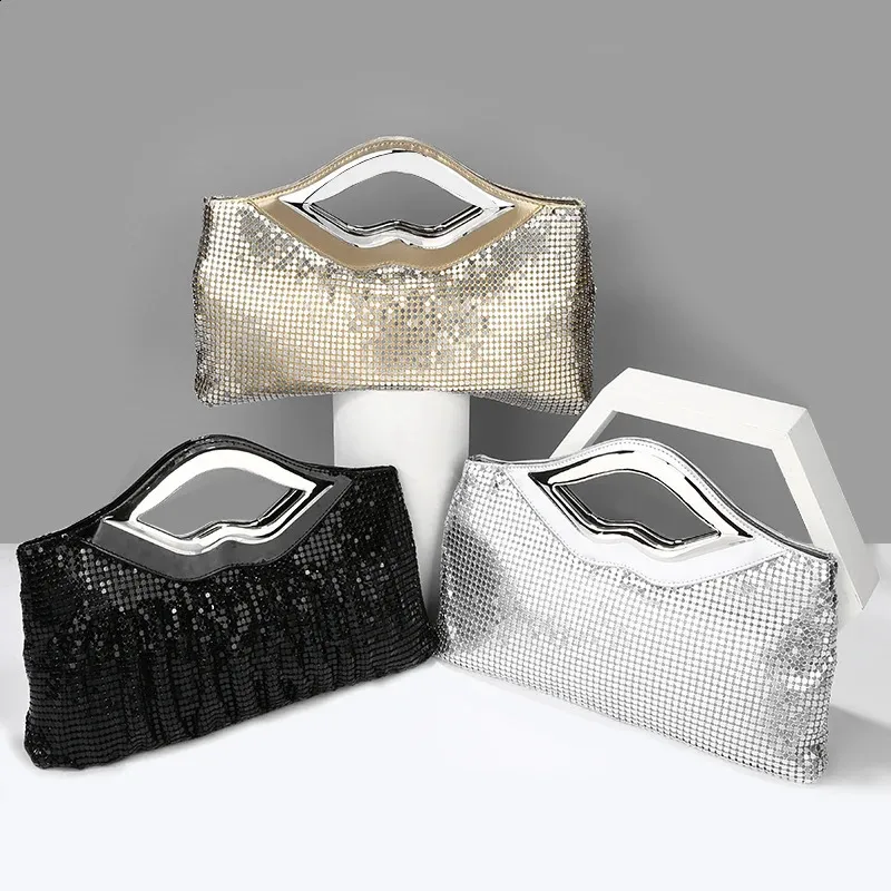 Womens Purse And Handbag Black Gold Sier Evening Sequin Shoulder Bag Female Wedding Clutch 240820_voghion.com