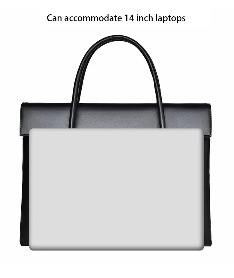 Cartella da donna Borsa esecutiva in pelle PU Borsa da ufficio Lavoro d'affari Pendolarismo Riunione Borsa semplice e resistente per uomo 14 pollici_voghion.com