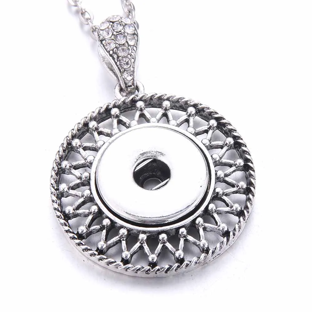 Collane con ciondolo Bottone a pressione Gioielli Vintage Alta qualità Metallo 18mm Collana per donne Ragazze Gioielli fai da teCiondolo Sidn22_voghion.com