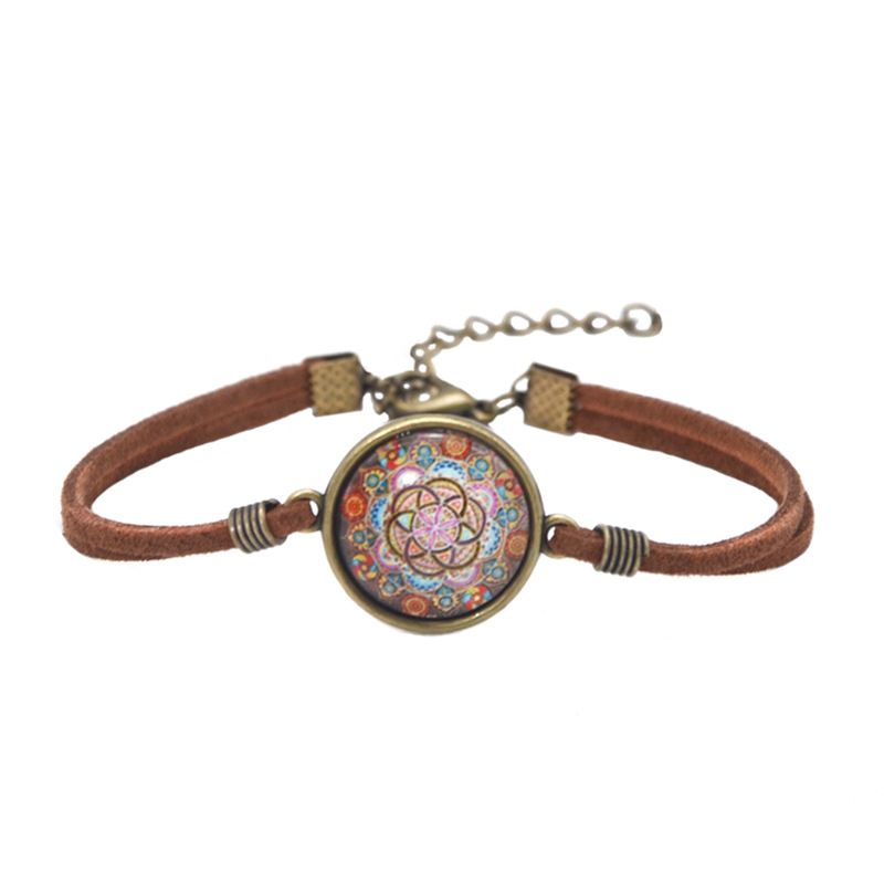 Fashion Vintage Folk Art Handmade Gem Fleece Rope Bracelet, Mandala Wer Bracelet_voghion.com
