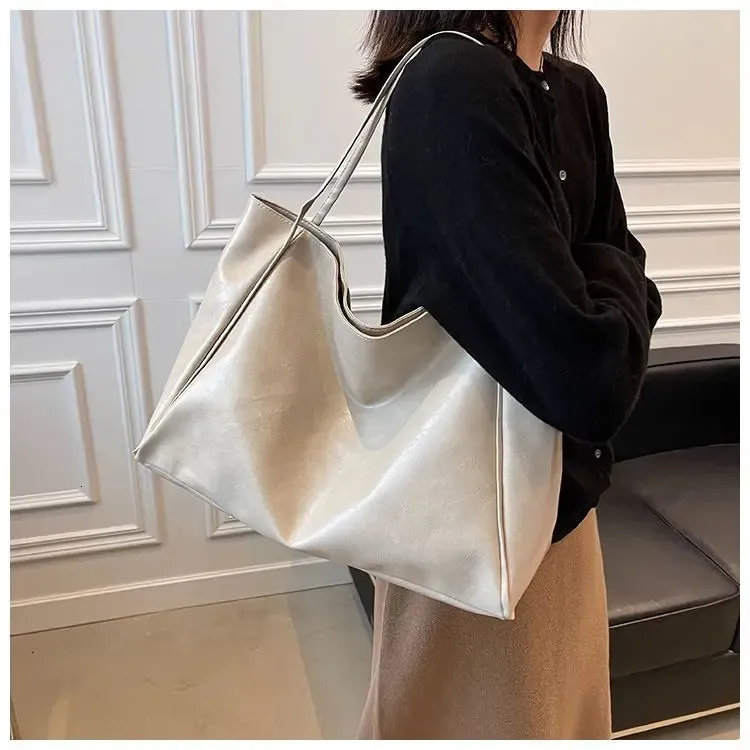 Geantă de umăr din piele pentru femei, model vintage roșu, sport, casual, la modă, capacitate mare, Shopper, Haruku, simplă, geantă de mână_voghion.com