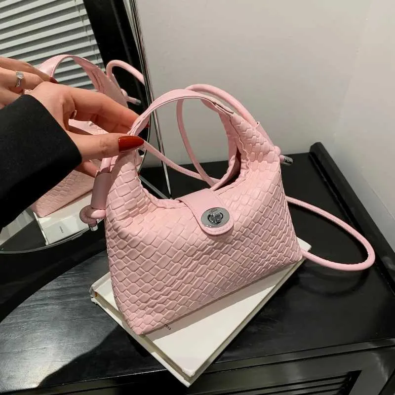 Elegante Geflochtene Pu-leder-eimerhandtasche Als Umhängetasche_voghion.com