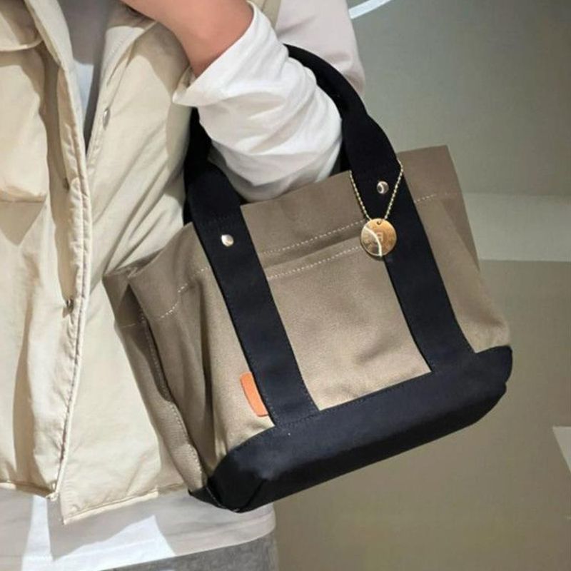 Canvas-Einkaufstasche, Handtasche, lässige Damentasche, große Kapazität, Reisetasche, Einkaufstüte, tragbare_voghion.com