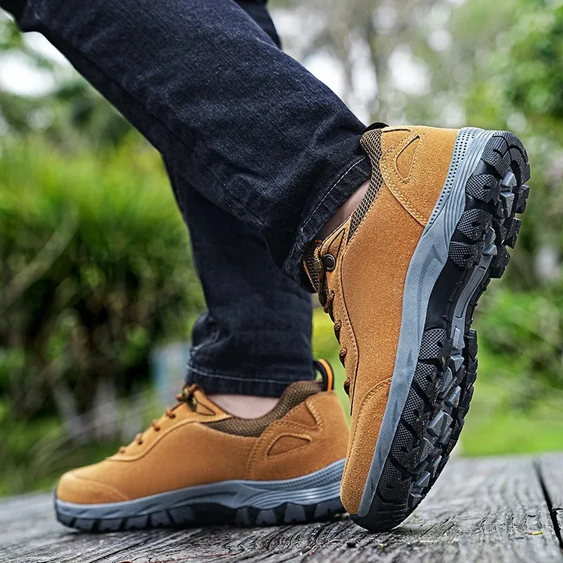 Herren Outdoor Wanderschuhe Aus Wildleder Mit Schnürung_voghion.com
