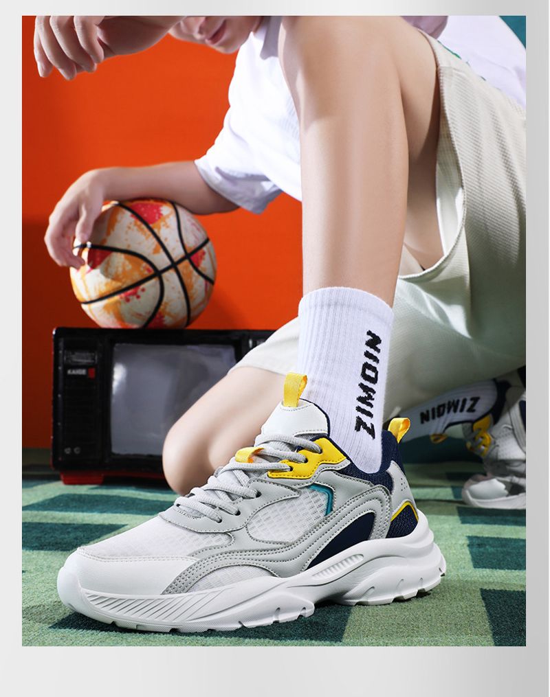 Zapatillas deportivas ligeras de caña baja para hombre, informales, de malla y suela gruesa, con suela gruesa y tendencia._voghion.com