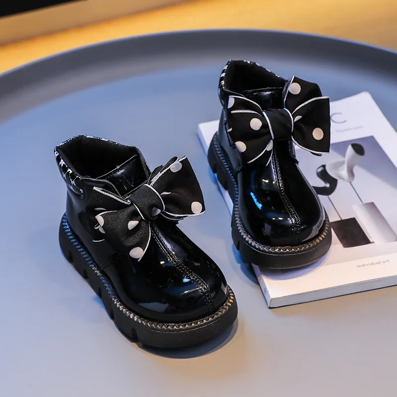 Cizme de piele pentru fete, cu platformă și bowknot, pentru copii mici, cu talpă moale și scurtă, pentru copii, Cutefeet_voghion.com