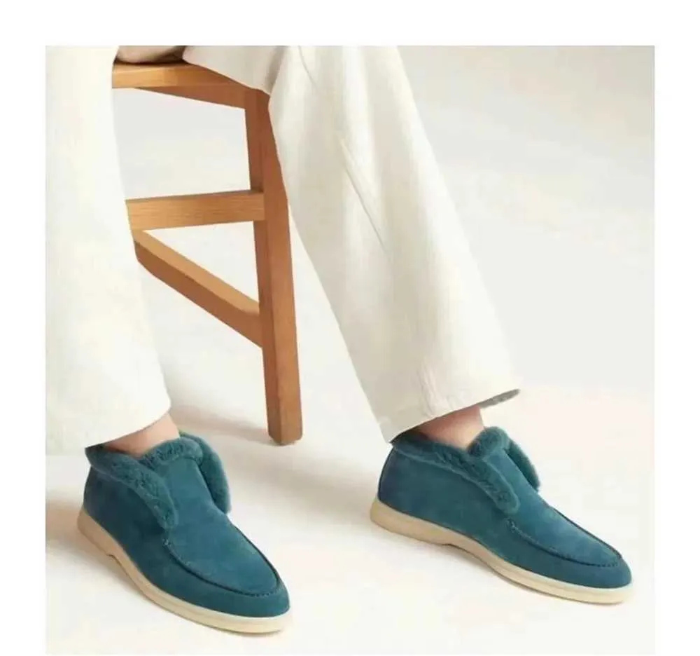 Casual Winter Short Snow Boots for Women Natural Wool Fur Loafers Cow Suede Warm Flat Shoes L * P z241106_voghion.com