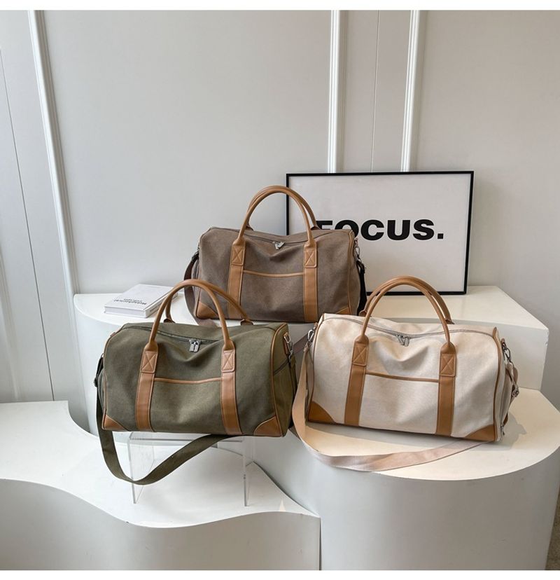 Neutrale Handreisetasche, große Outdoor-Reisetasche, Sport- und Fiesstasche Damen, Retro-Gepäcktasche aus Canvas für_voghion.com