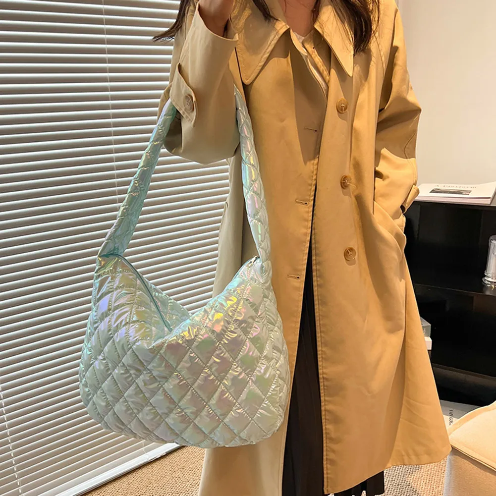 Borse a tracolla da donna autunno inverno, tote, grandi capacità, imbottite in cotone, borse da donna, borse da viaggio multicolori_voghion.com