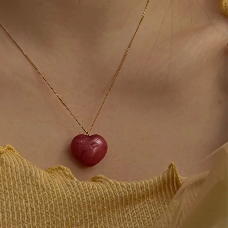 Colliers pendentifs Collier coeur vintage Collier mode charme fine chaîne ras du cou Bijoux_voghion.com
