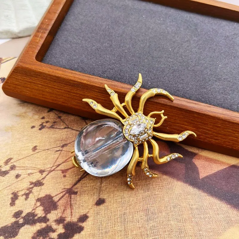 Broschen Spinne Insekt Pins Strass Glas Schmuck Persönlichkeit Für Frauen Dekoration_voghion.com