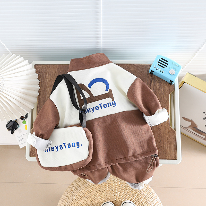Mother&Kids Borsa da lettera per ragazzo Set di felpe con cappuccio per bambini alla moda in due pezzi con cerniera_voghion.com