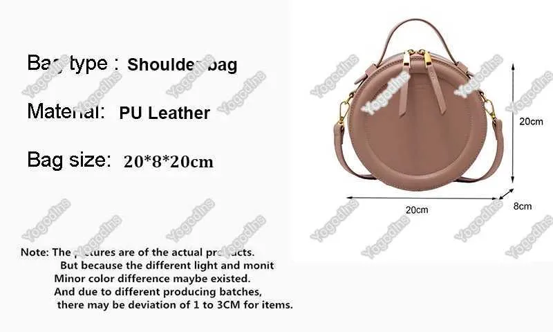 Einfarbig PU Leder Schulter Umhängetasche Für Frauen Runde Kleine Handtasche Mode Designer Taschen Weibliche Zipper_voghion.com