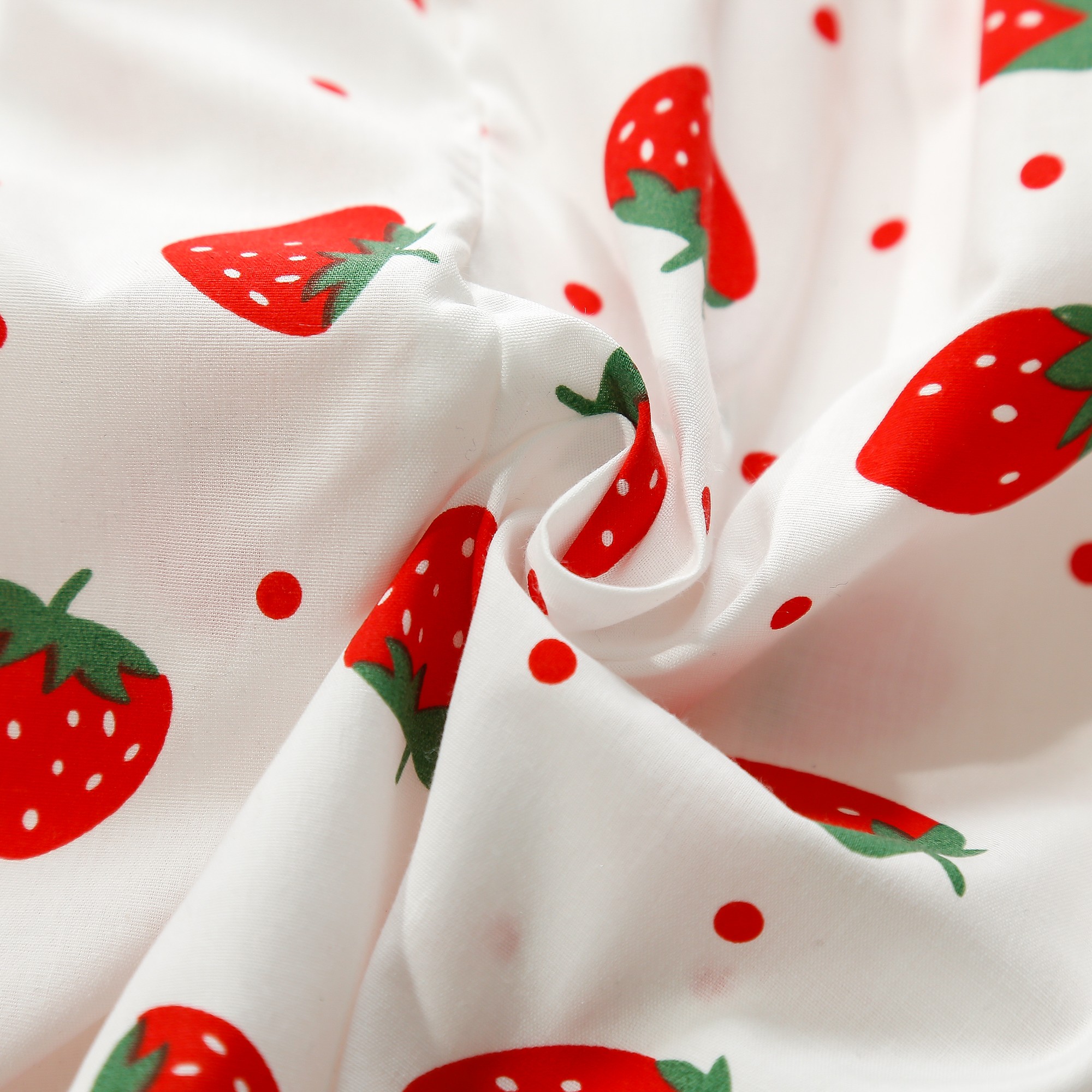 Mädchen Baby Baumwolle Kleid Ärmellos Puppe Kragen Erdbeere Gedruckt Tank Top Kleid Senden Tasche_voghion.com