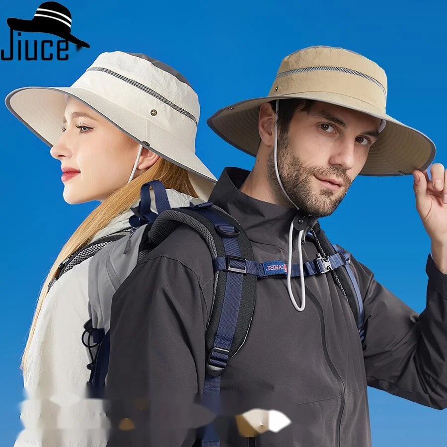 New Large Brimmed Waterproof Outdoor Hat for Men and Women, Suitable for Casual Mountaineering, Sun Protection, Face Covering, Fishing Hat_voghion.com