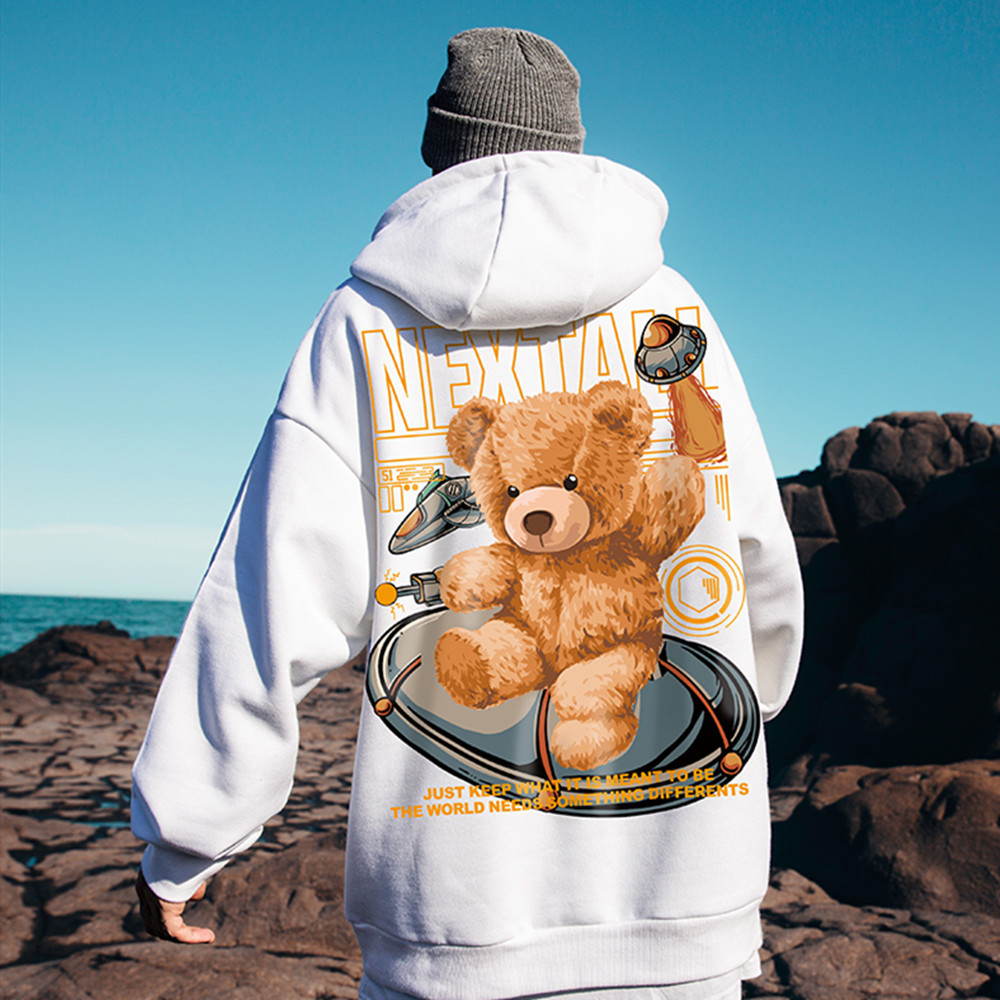 China-Chic Orang-Utan-Pullover große Größe mit Kapuze lose 2024 neue Herrenkleidung Fett plus High Street Mantel_voghion.com