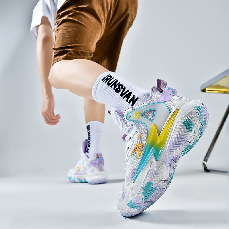 Basketballschuhe für Männer und Frauen Paare Mesh-Gewebe atmungsaktive rutschfeste rosa Sneakers_voghion.com