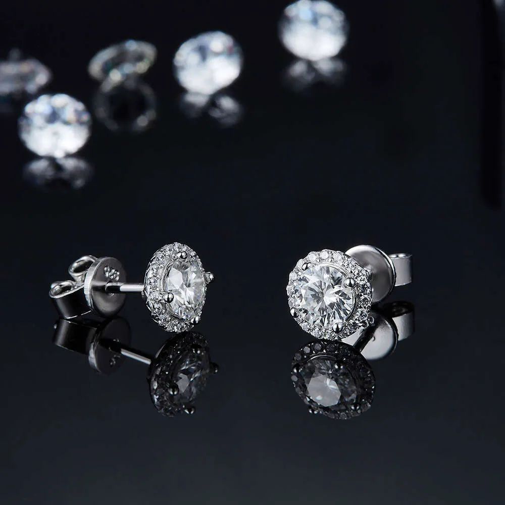 Pendientes de botón RINNTIN SME S de plata esterlina chapados en oro blanco de 0,5 a 1,0 quilates con diamantes de moissanita de color D EF para mujer_voghion.com