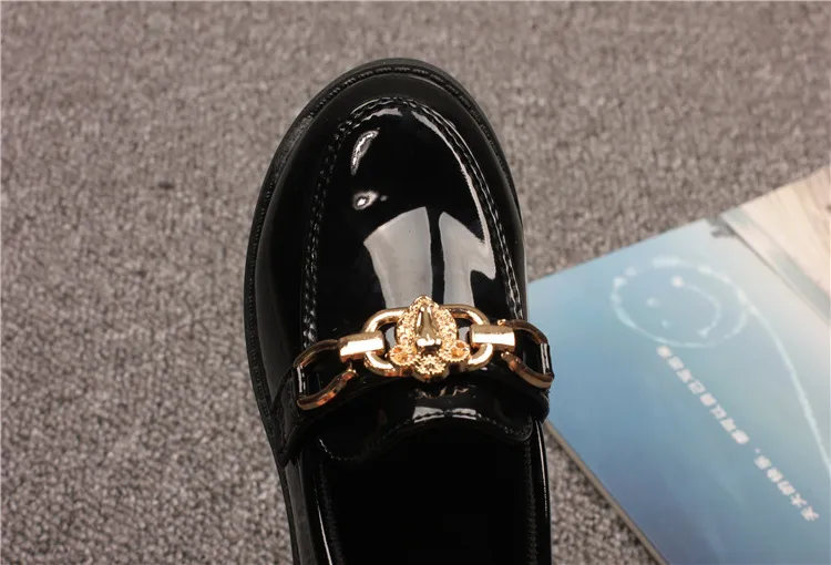 Kids Toddler Patent Leather British Style Children Slip on Loafers for Girl Boy Student Performance Shoes Sizes_desvips.com