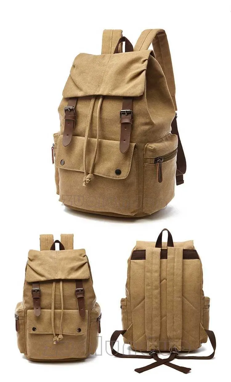 Sac à dos vintage en toile pour ordinateur portable pour hommes Mochila Feminina Mode Anti-vol Femmes Sacs à dos de voyage Sac à dos d'école C241031_voghion.com
