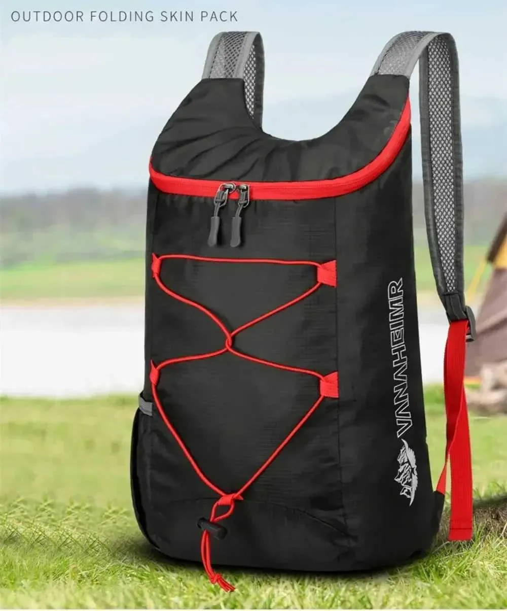 Sac à dos pliable imperméable unisexe d'extérieur grande capacité portable camping randonnée voyage sac à dos loisirs hommes femmes_voghion.com