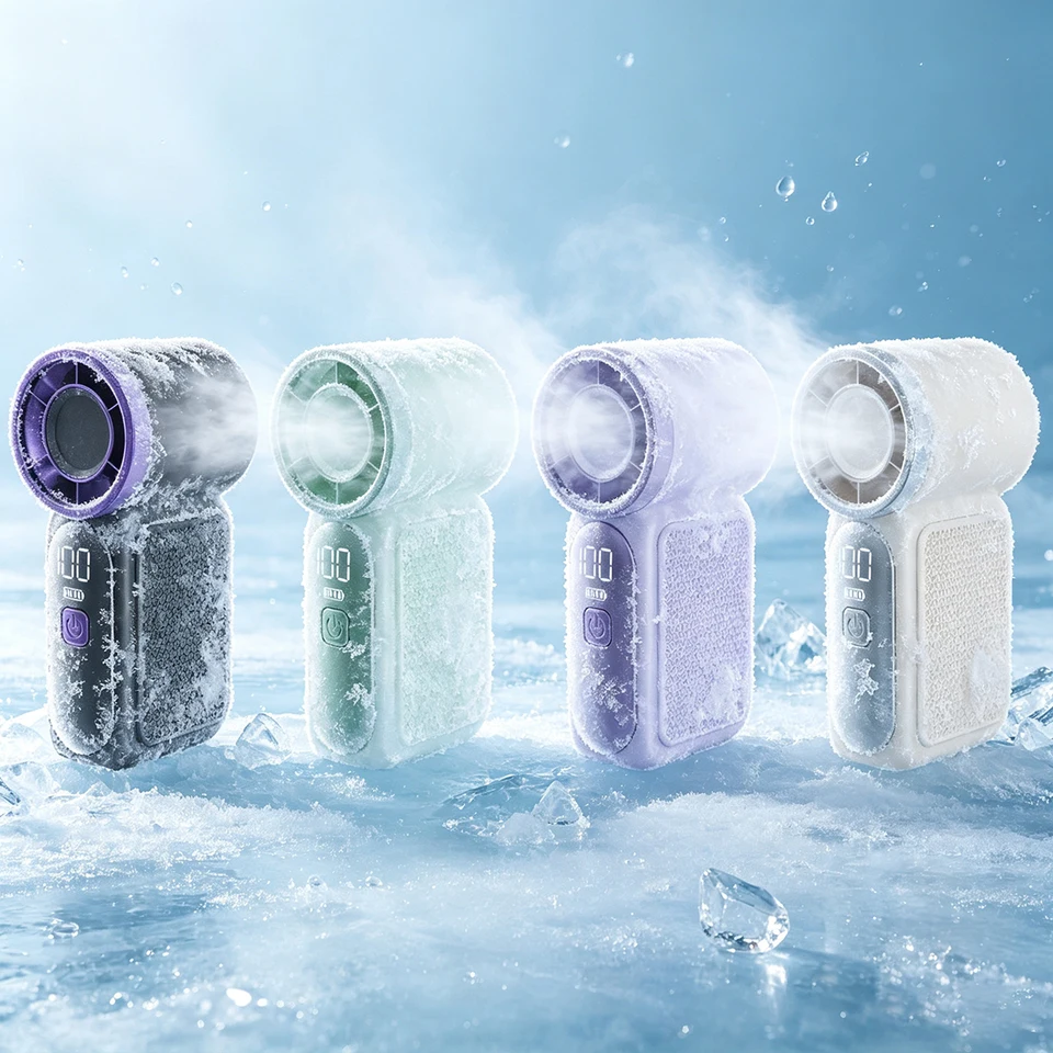 Handheld Mini Fan Usb Rechargeable Ultra-quiet With Digital Display_voghion.com