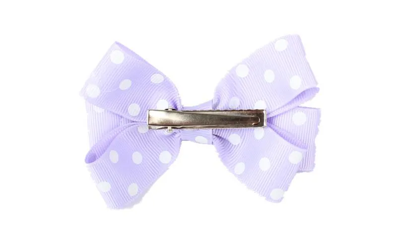 4 Inch Polka Dot Loopy Bow Boutique Girls Clips For Baby Teens Children Fashion Diy Grosgrain Ribbon Hair Bows_voghion.com