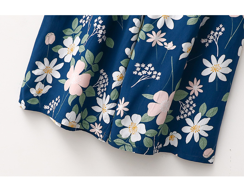  Women's Sleepwears Cotton silk Modal floral trousers homewear_voghion.com