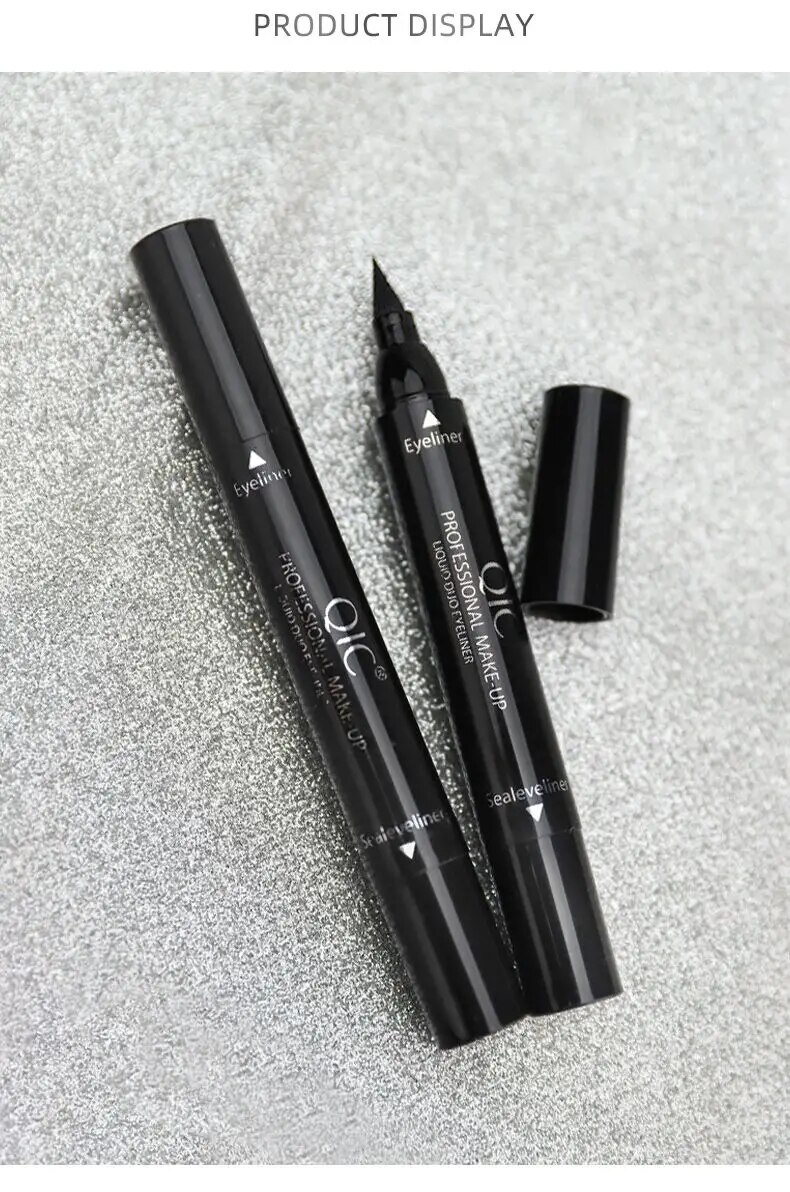 QIC makeup double head triangle wing seal eyeliner pen non smudging waterproof sweatproof Vietnam_voghion.com