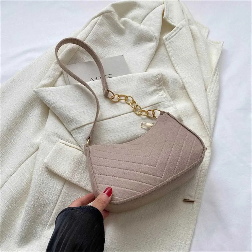 Designertaske Ny dame retro Gerie ensfarvet skuldertaske afslappet pung, enkel og moderigtig krydsformet taske_voghion.com