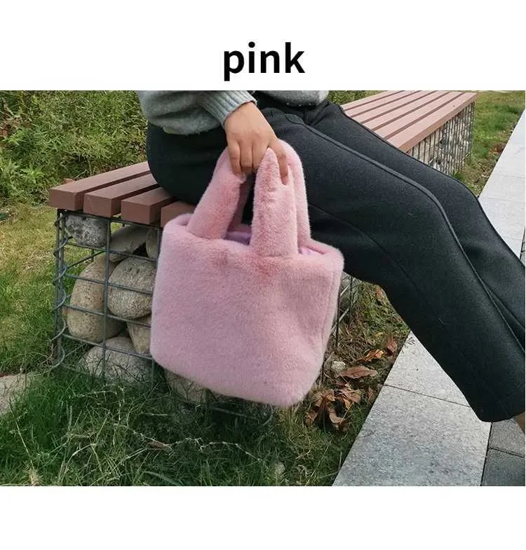 Fi Winter Bucket Artificial Fur Small Casual Shoulder Bag Design Womens Club Wallet Handbag Y241025_voghion.com