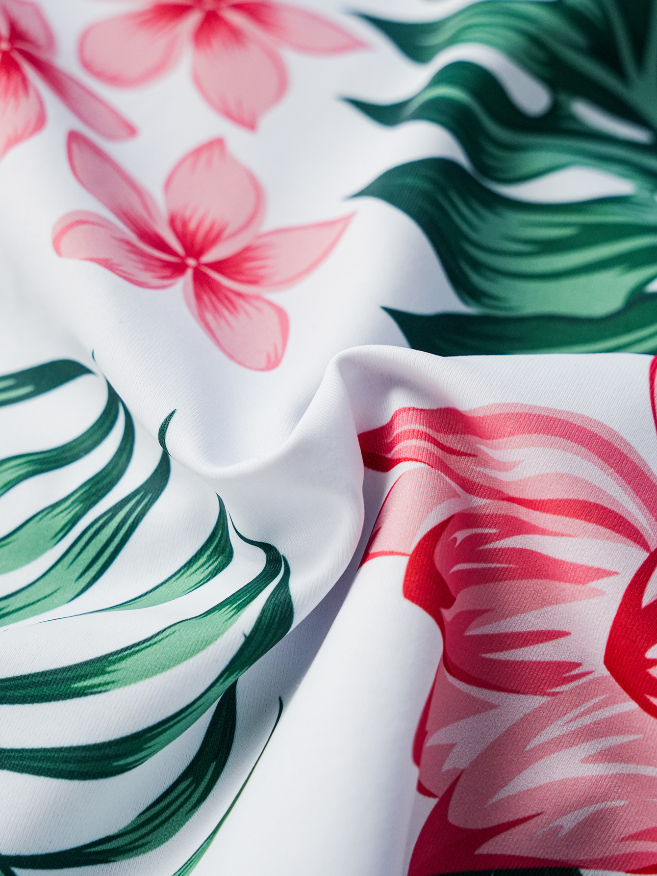 Women's Clothing Hot Girl Three Piece Print Gathered Sexy Bikini Swimsuit Female Suit_voghion.com