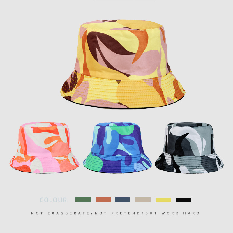 Bowl outdoor travel, sun protection, printed hat, geometric design, men's and women's wide brimmed fisherman hat  Bucket hat_voghion.com
