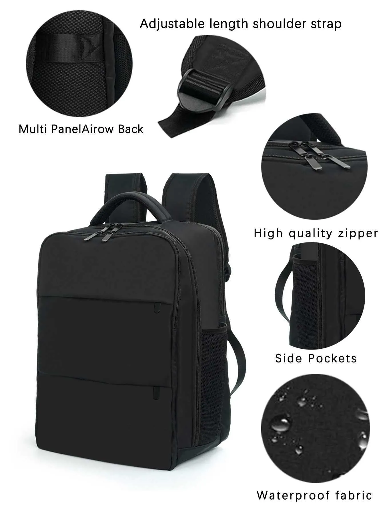 Zaino per laptop da 16 pollici unisex, grande capacità, leggero, impermeabile, resistente, multifunzionale, per viaggi d'affari_voghion.com