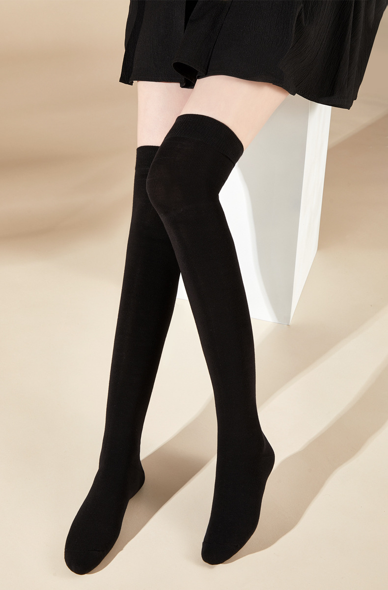 5 st Strumpor över knäet sockor Maillard kvinnors långa slangtryck högt rör höst och vinter svarta lårlånga strumpor dam långa strumpor Zhuji_voghion.com