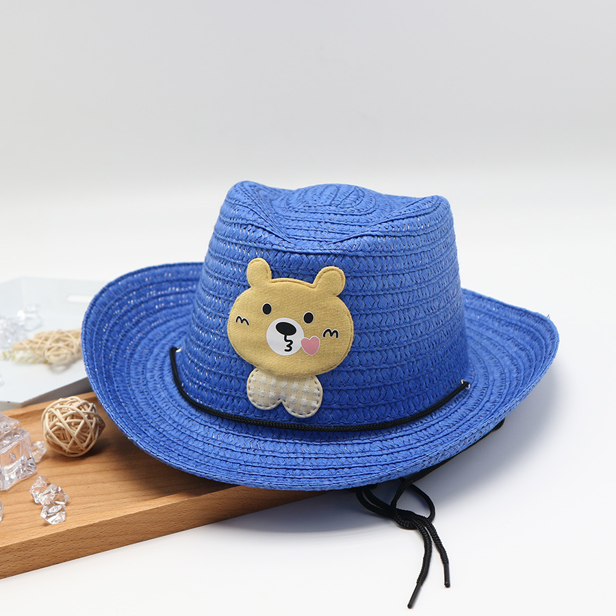 Children's boys sun hat kids hat summer sun hat outdoor cowboy jazz hat sun hat straw hat_voghion.com