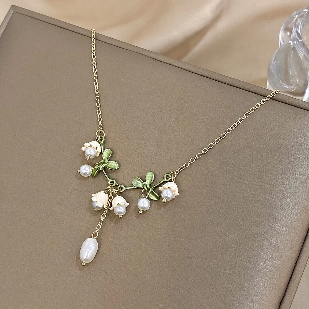 Anhänger Halsketten Lifefontier Süße Glocke Orchideen Blume Für Frauen Mädchen Temperament Emaille Hochzeit Choker Halskette_voghion.com